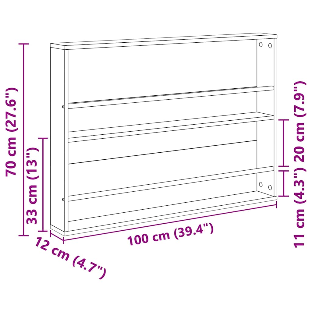 Magazine Rack 2 pcs Sonoma Oak 100 x 12 x 70 cm Engineered Wood