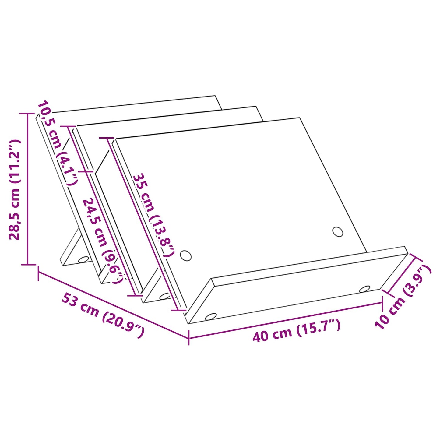 Magazine Rack Sonoma Oak 53 x 40 x 28.5 cm Engineered Wood