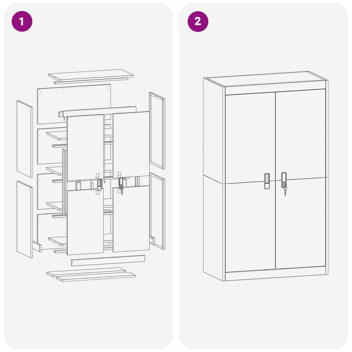 Storage Cabinet Pink 80 x 40 x140 cm Steel