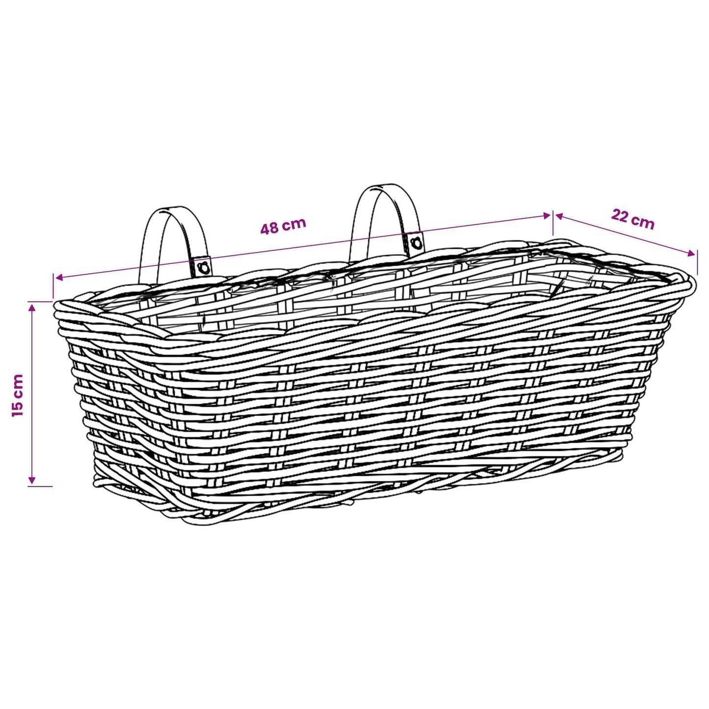 Hanging Planter Basket GENDT 2 pcs Natural Grey 48 x 22 x 15 cm