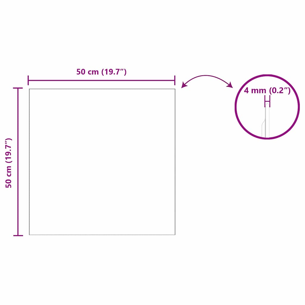 Wall Mirror Square 50 x 50 cm Tempered Glass