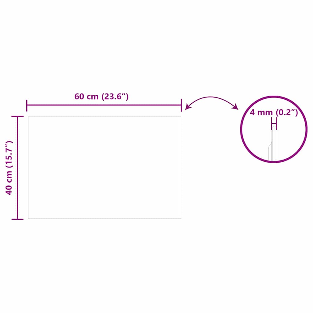 Wall Mirror Rectangular 60 x 40 cm Tempered Glass