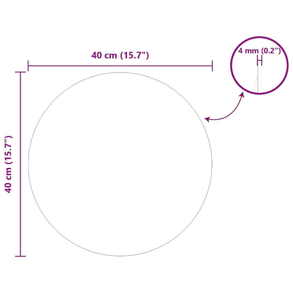 Wall Mirror Round Ø 40 cm Tempered Glass