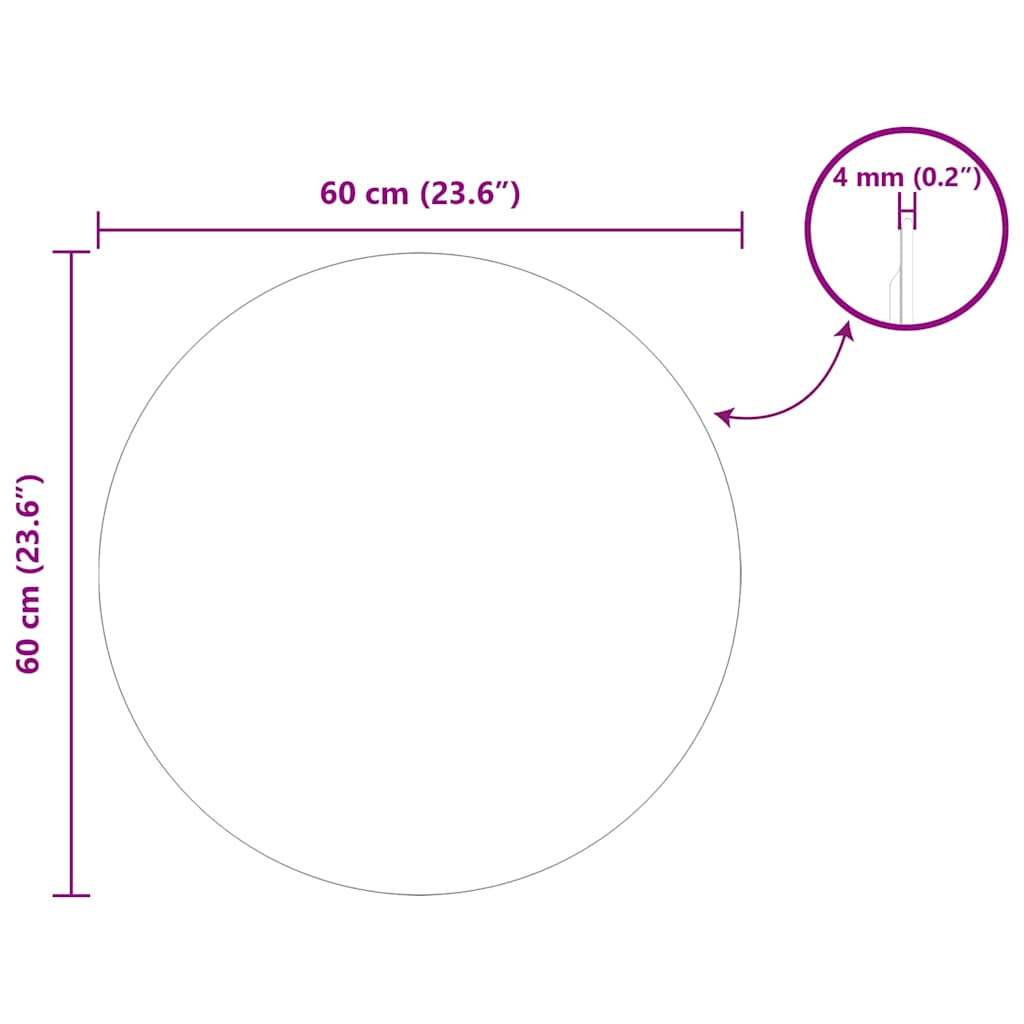 Wall Mirror Round Ø 60 cm Tempered Glass