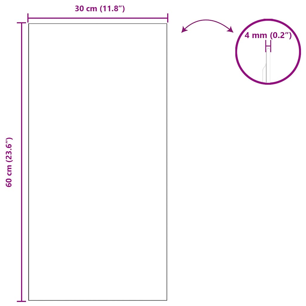 Wall Mirror Rectangular 30 x 60 cm Tempered Glass