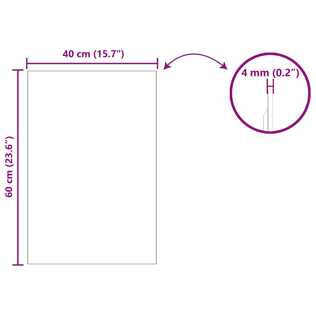 Wall Mirror Rectangular 40 x 60 cm Tempered Glass