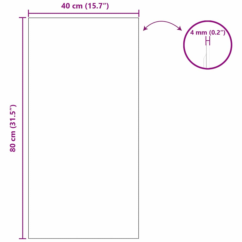 Wall Mirror Rectangular 40 x 80 cm Tempered Glass