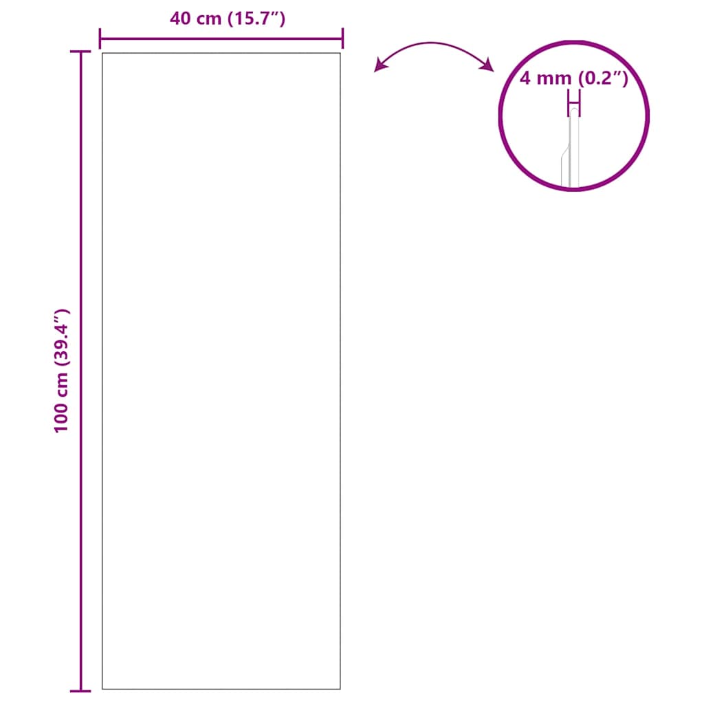 Wall Mirror Rectangular 40 x 100 cm Tempered Glass