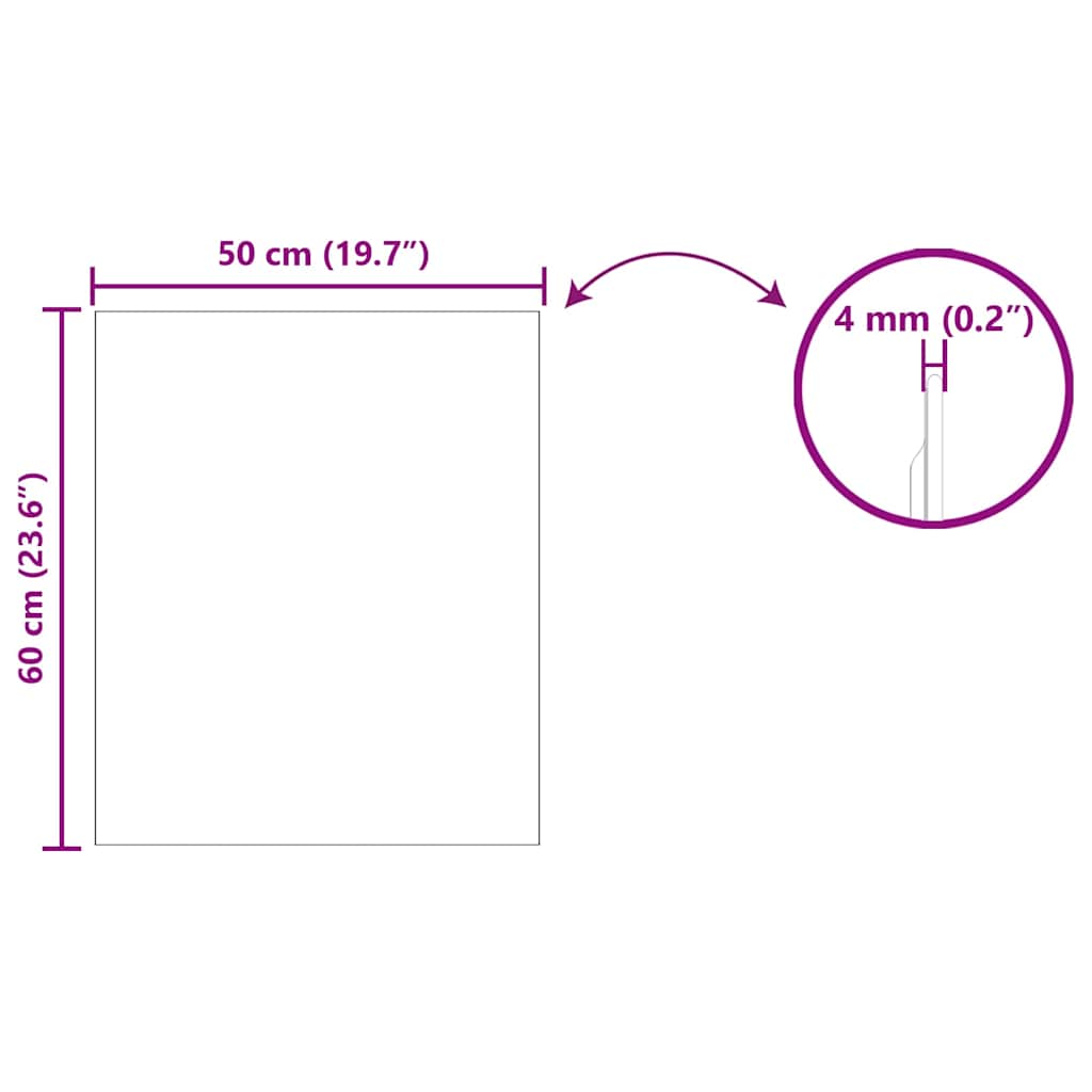 Wall Mirror Rectangular 50 x 60 cm Tempered Glass