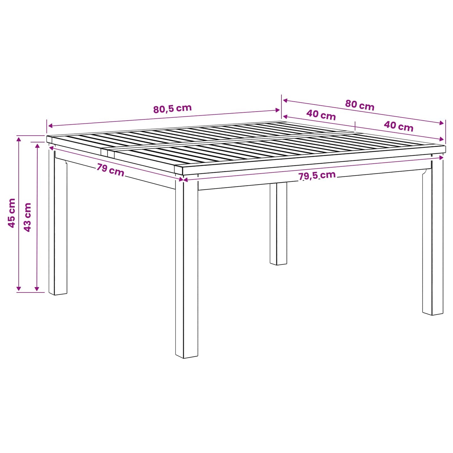 Coffee Table Natural 80 x 80.5 x 45 cm Solid Acacia Wood