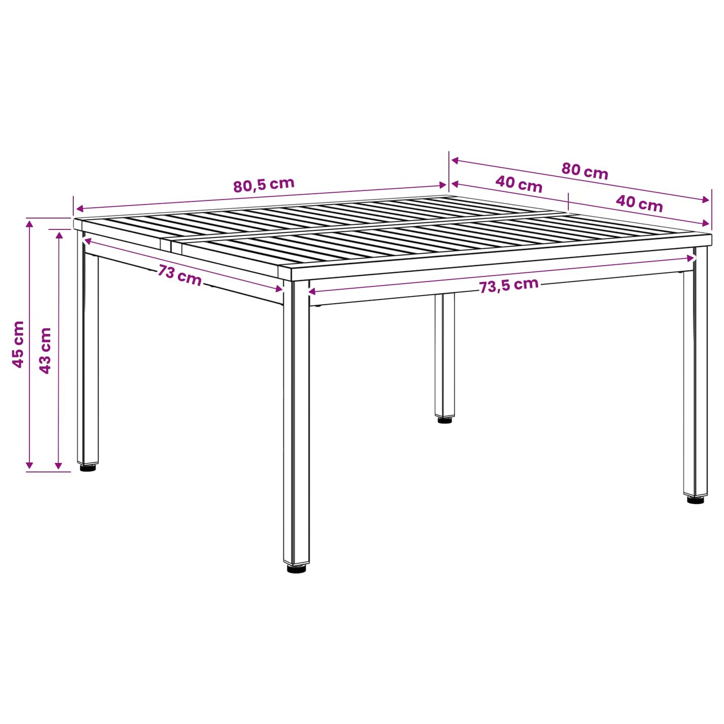 Coffee Table Natural and Coffee 80 x 80.5 x 45 cm