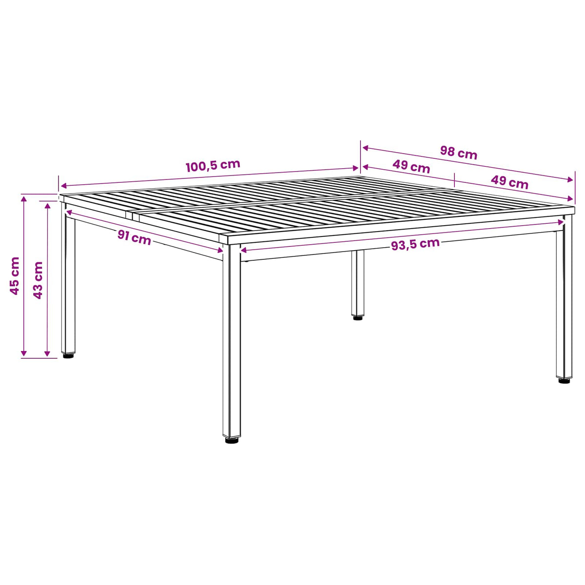 Coffee Table Natural and White 100 x 100.5 x 45 cm