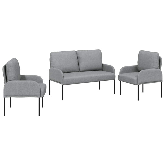 Sofa Sets 3 pcs Light Grey 115 x 56 x 80 cm Plywood