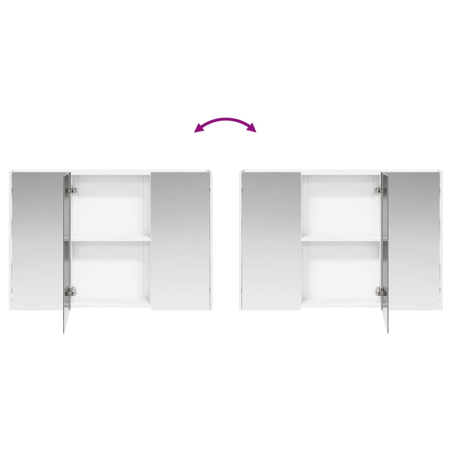 Bathroom Furniture Set 4 pcs White Engineered Wood and Glass