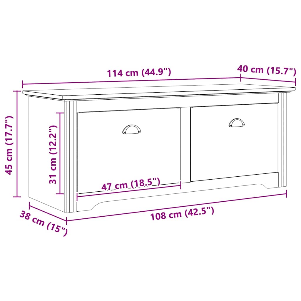 Hallway Bench BODO Honey Brown 114 x 40 x 50 cm Engineered Wood