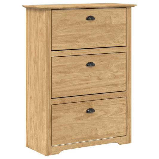 Shoe Rack BODO 80 x 35 x 118 cm Engineered Wood Honey Brown