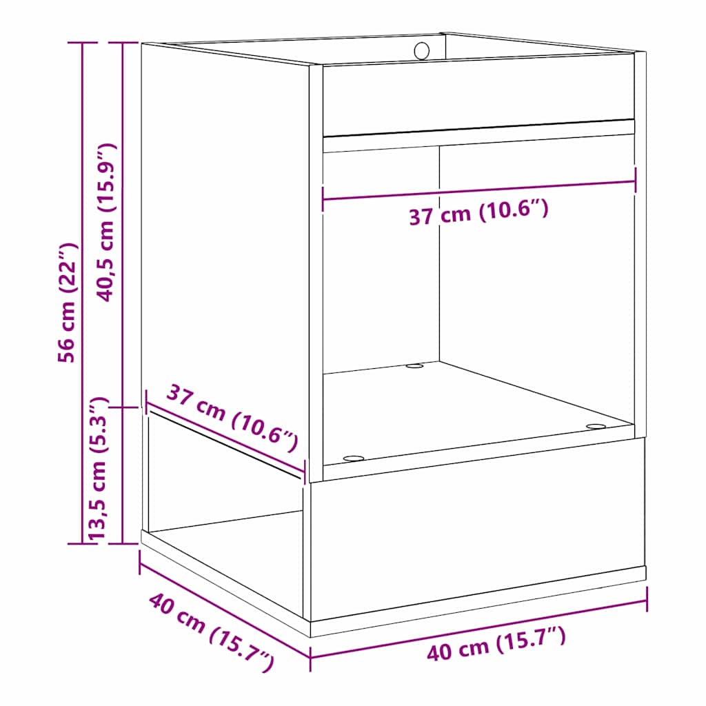 End Table White 40 x 40 x 56 cm Engineered Wood