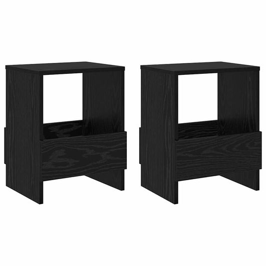 Magazine Rack 2 pcs Black Oak 35 x 30 x 45 cm