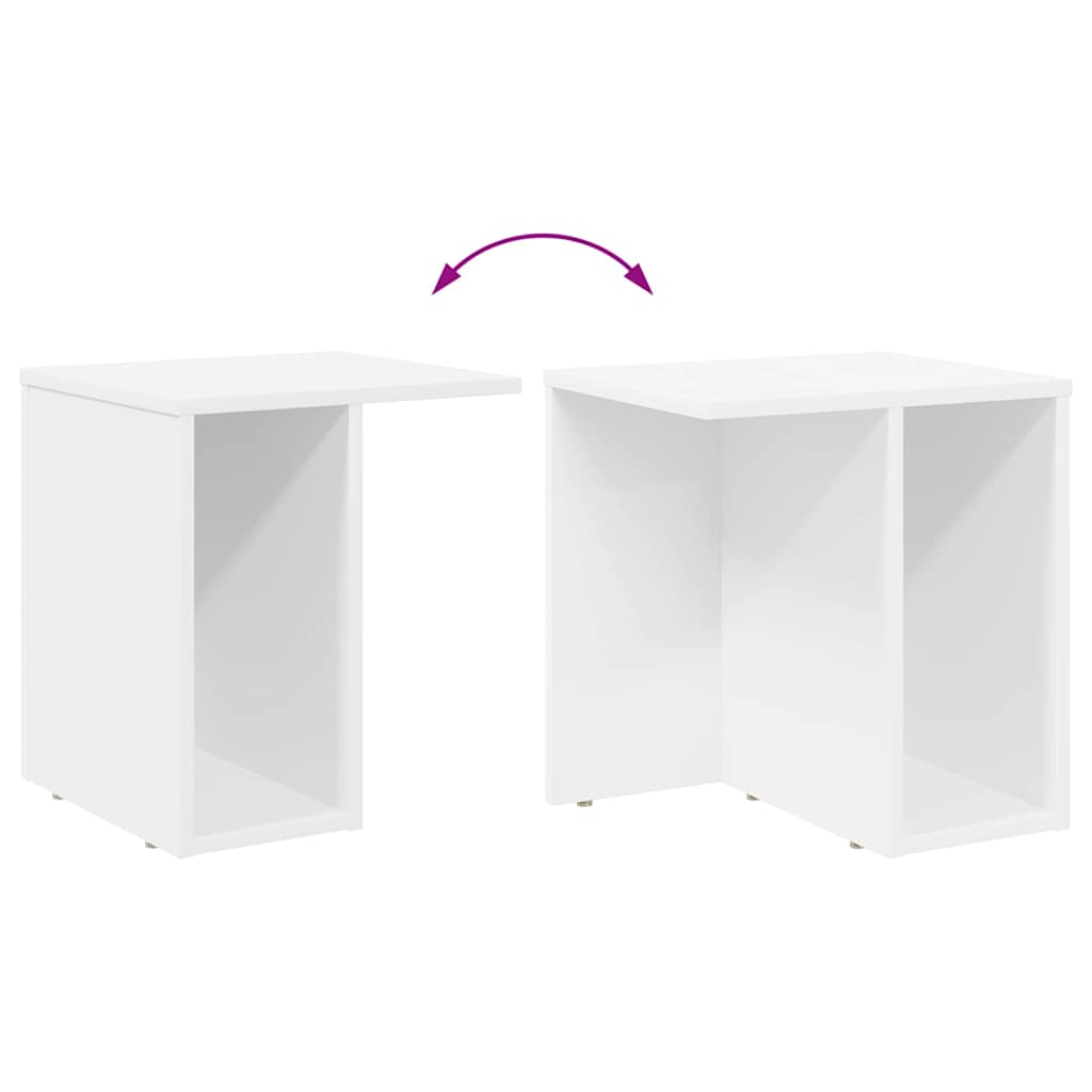 End Table 2 pcs White 37 x 32 x 40 cm Engineered Wood