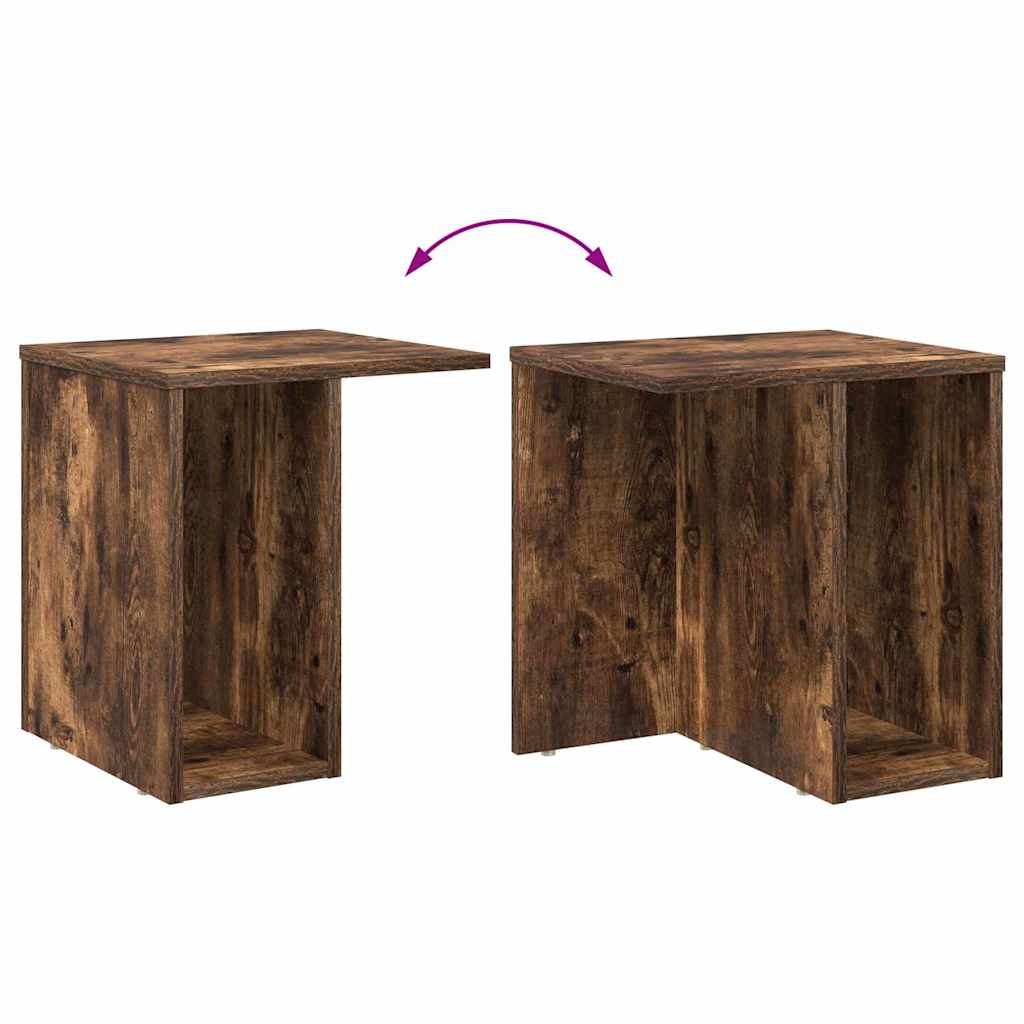 End Table 2 pcs Smoked Oak 37 x 32 x 40 cm Engineered Wood