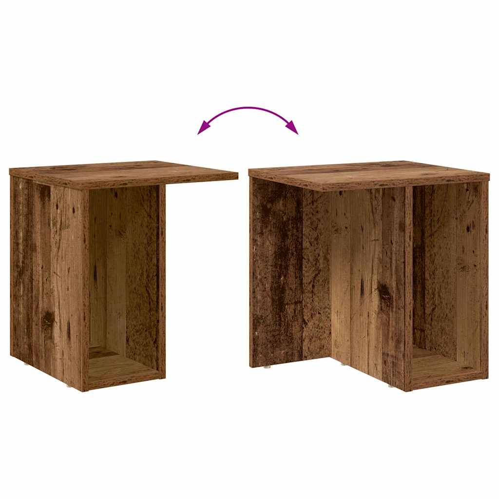 End Table 2 pcs Old Wood 37 x 32 x 40 cm Engineered Wood