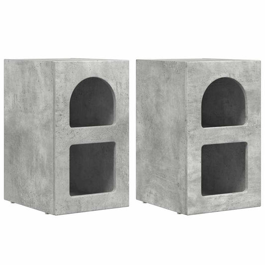 Bedside Table ELST 2 pcs Concrete Grey 29.5 x 33.5 x 50 cm