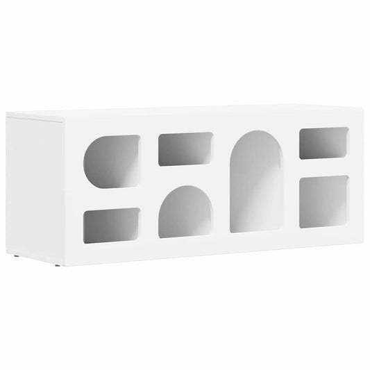 TV Cabinet ELST 100 x 35 x 40 cm White Engineered Wood