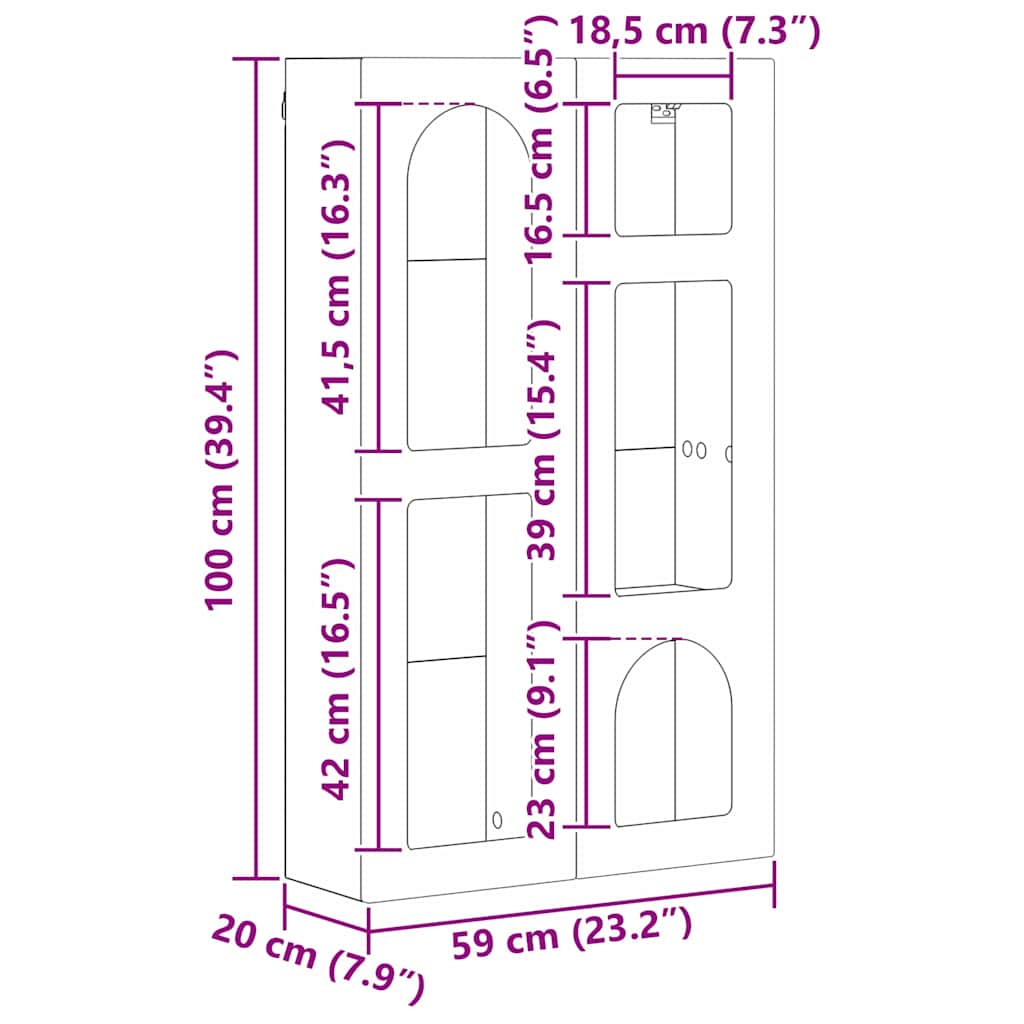 Hanging Cabinet ELST Old Wood 59 x 20 x 100 cm Engineered Wood