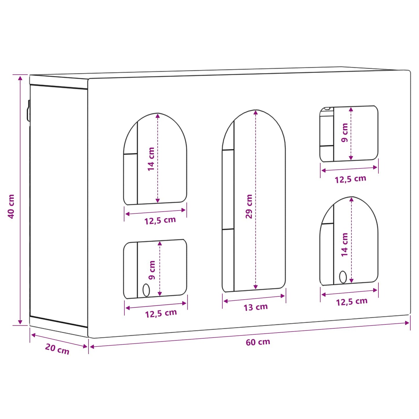 Hanging Cabinet ELST Sonoma Oak 60 x 20 x 40 cm Engineered Wood