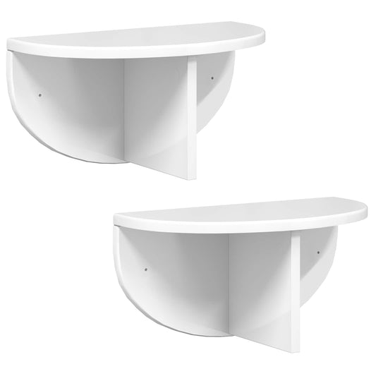 Wall Shelf 2 pcs High Gloss White 38 x 19 x 19 cm