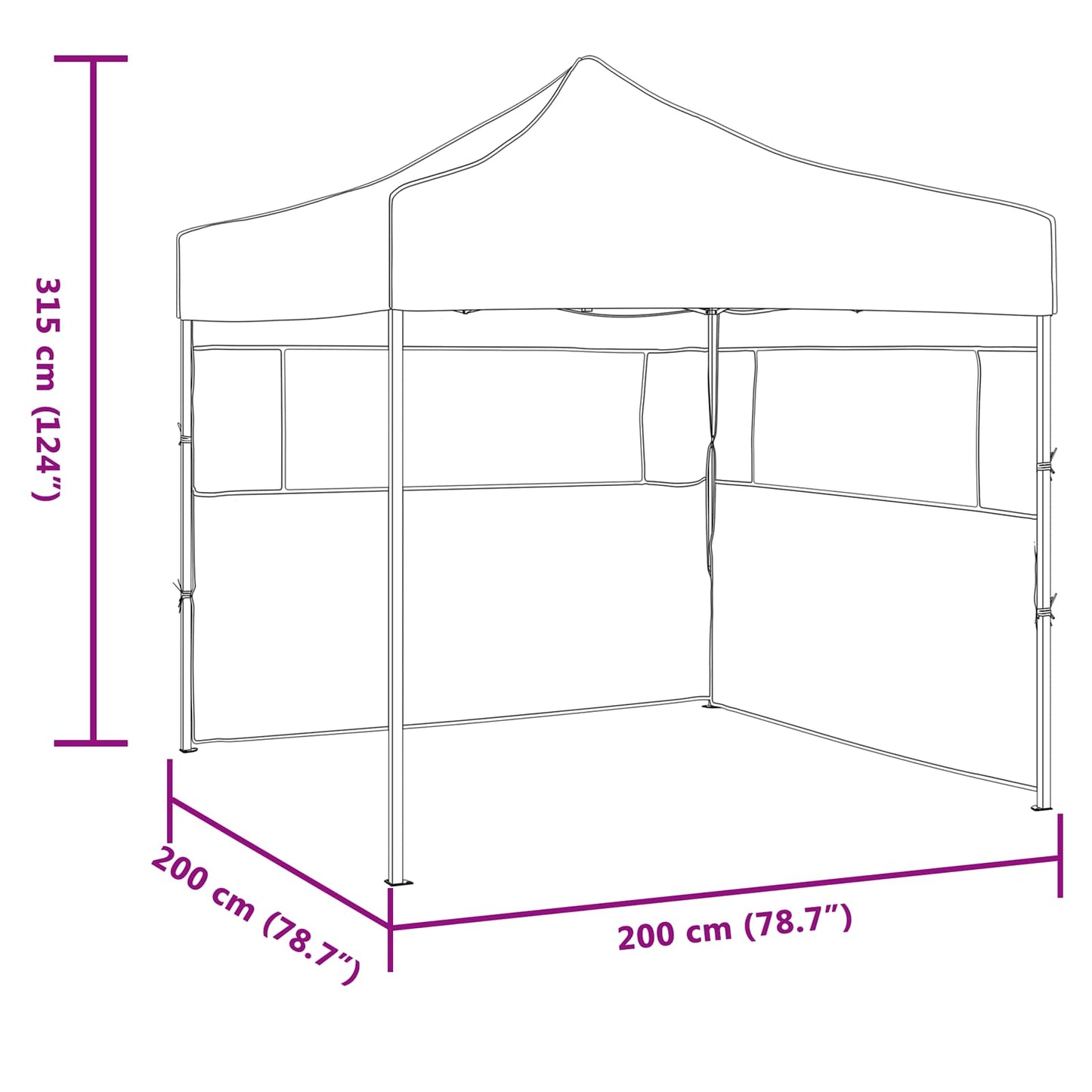 Party Tent 200 x 200 x 315 cm Blue Oxford Fabric