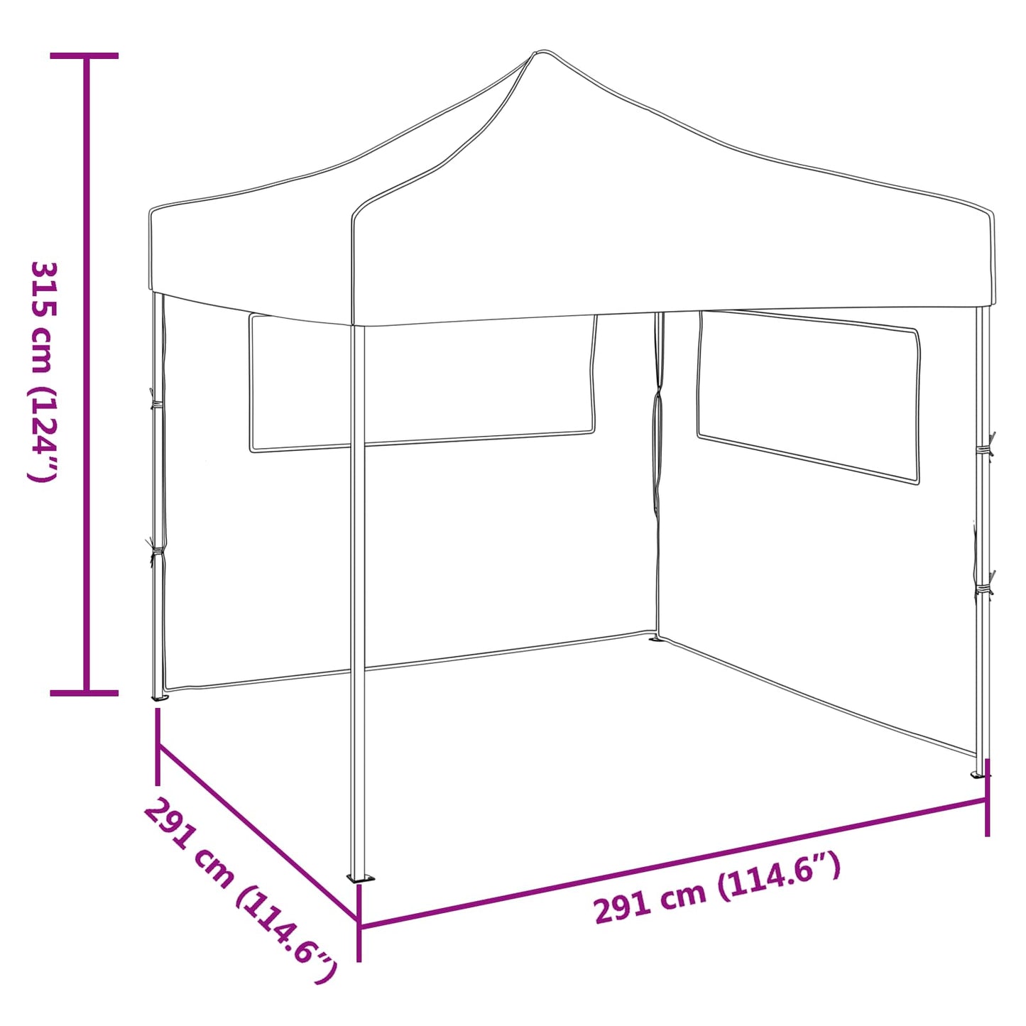 Party Tent Folding Cream 291 x 291 x 315 cm Oxford Fabric