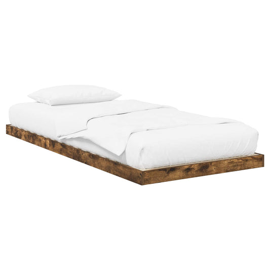 Floor Bed Frame Smoked Oak 80 x 200 cm Engineered Wood