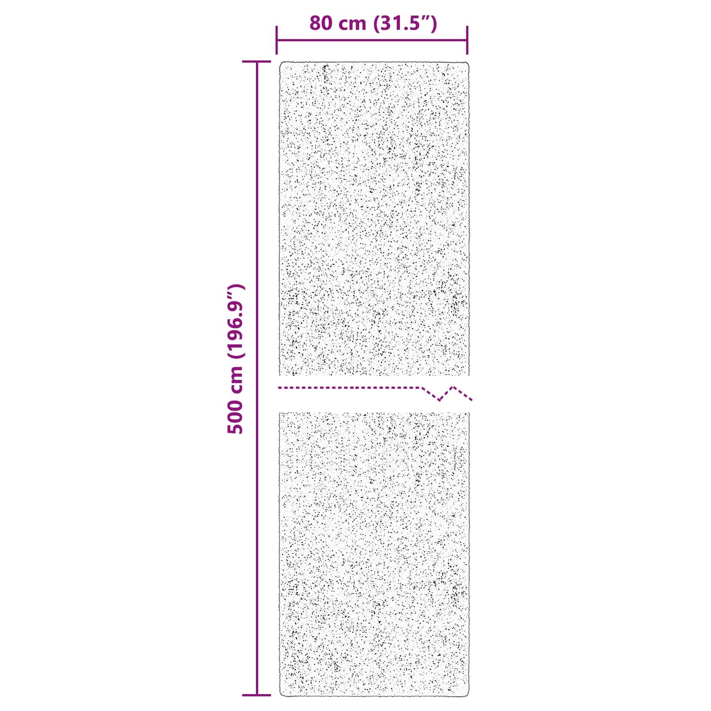 Medium Pile Soft and Washable Rug HUARTE Black 500 x 80 cm