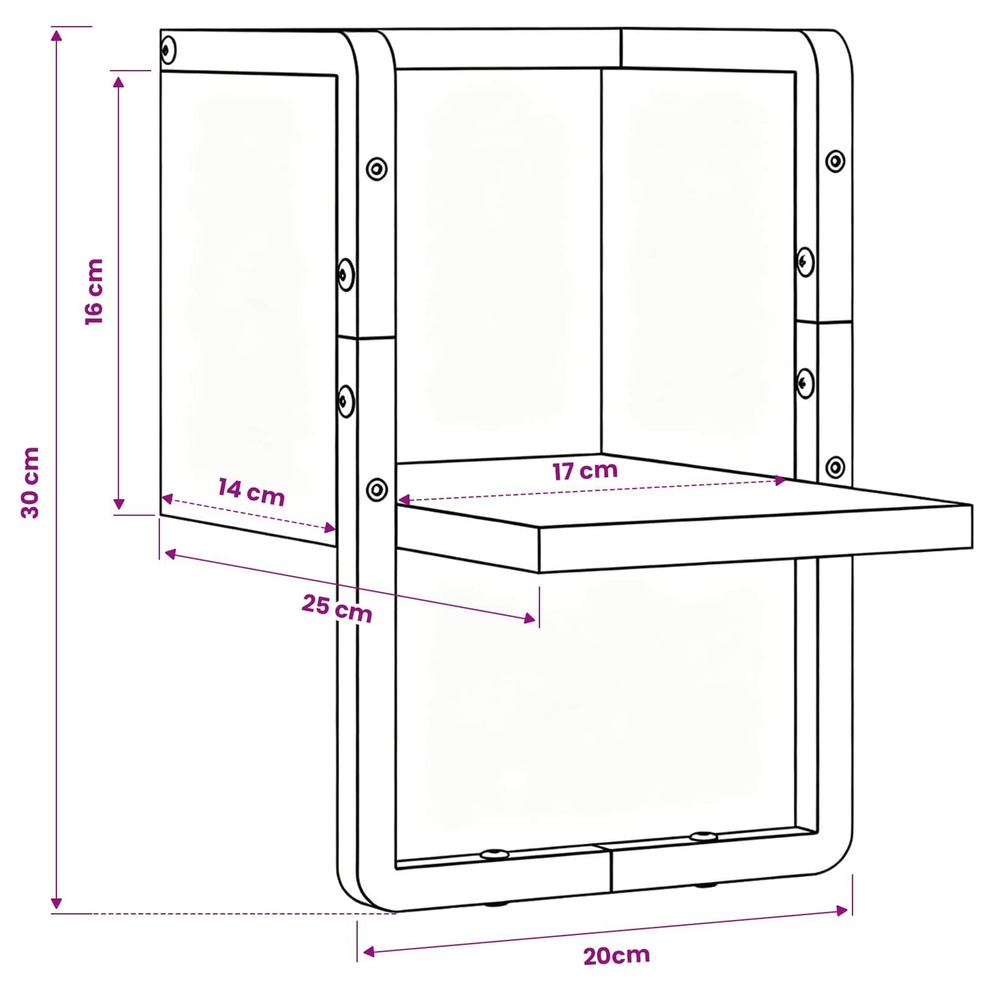 Wall Shelf Wall-Mounted Artisian Oak 20 x 25 x 30 cm