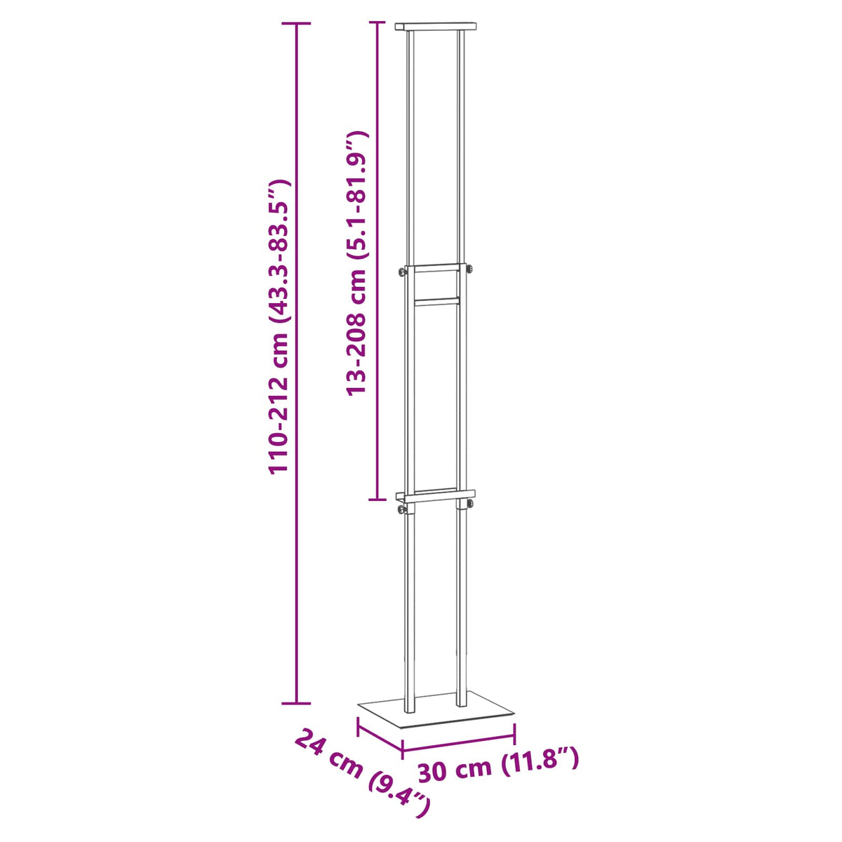 Trade Show Displays White 30 x 23.5 x 210 cm Steel