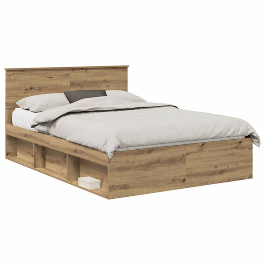 Bed Frame Artisian Oak 140 x 190 cm Engineered wood