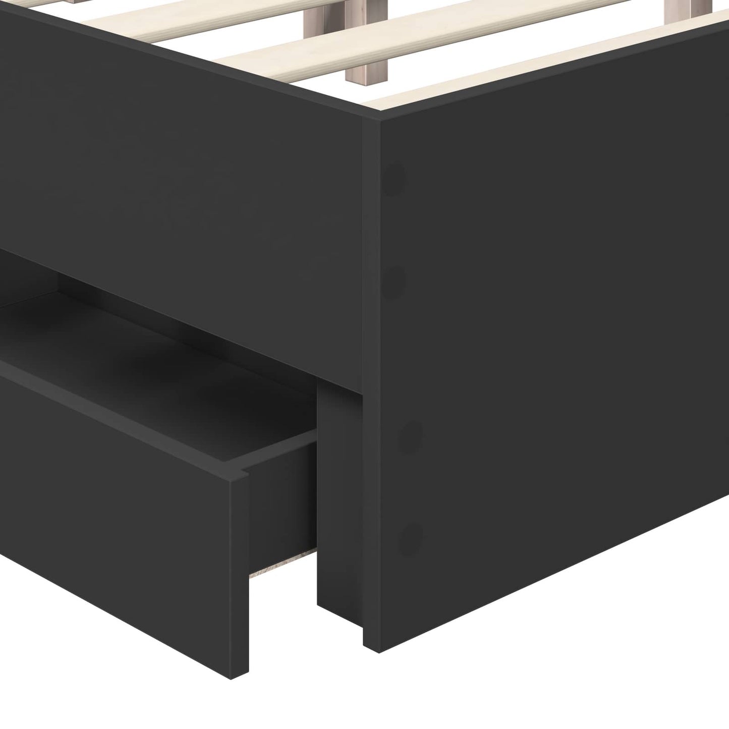 Bed Frame with Drawer Black 120 x 190 cm Engineer Wood