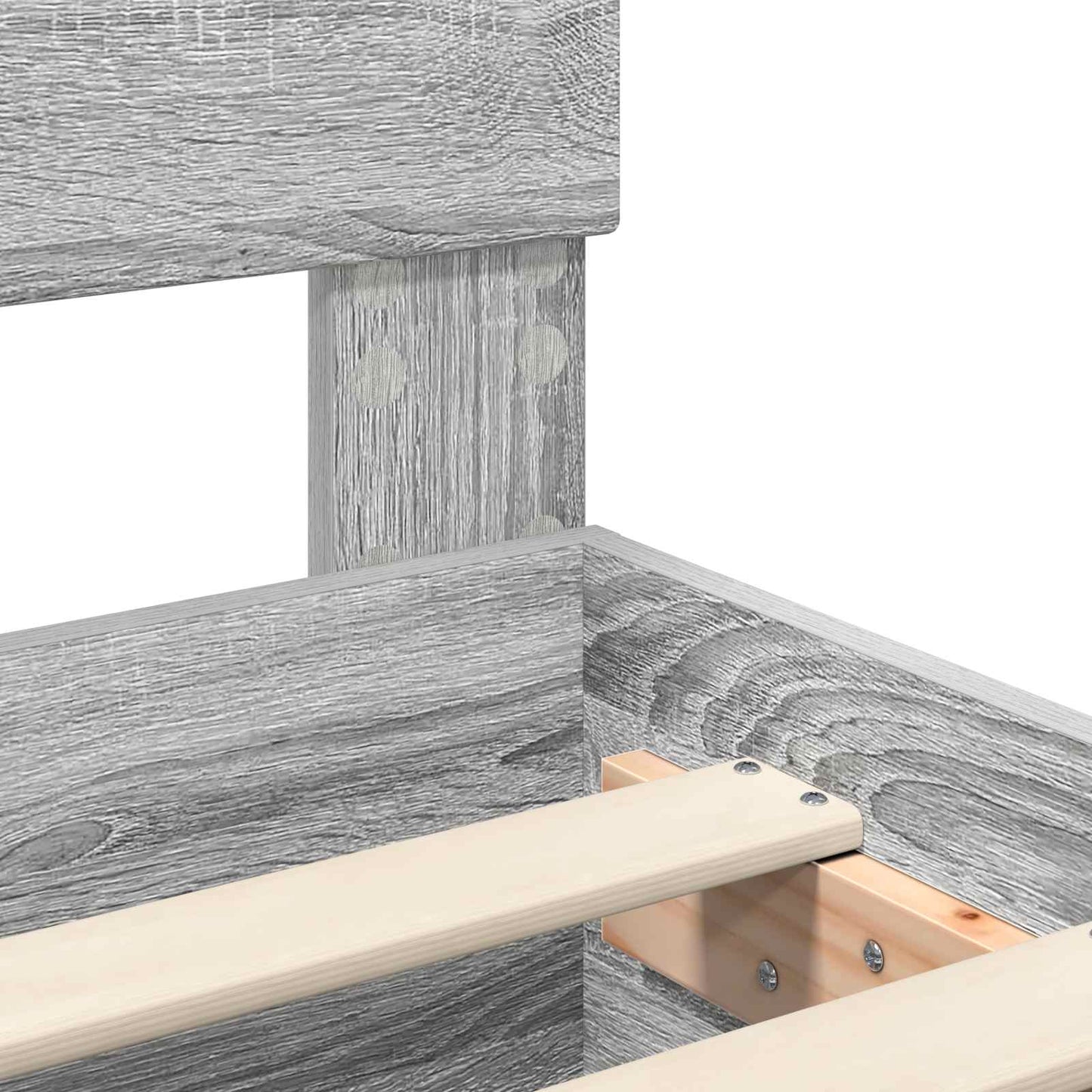 Bed Frame Grey Sonoma 160 x 200 cm Engineered Wood