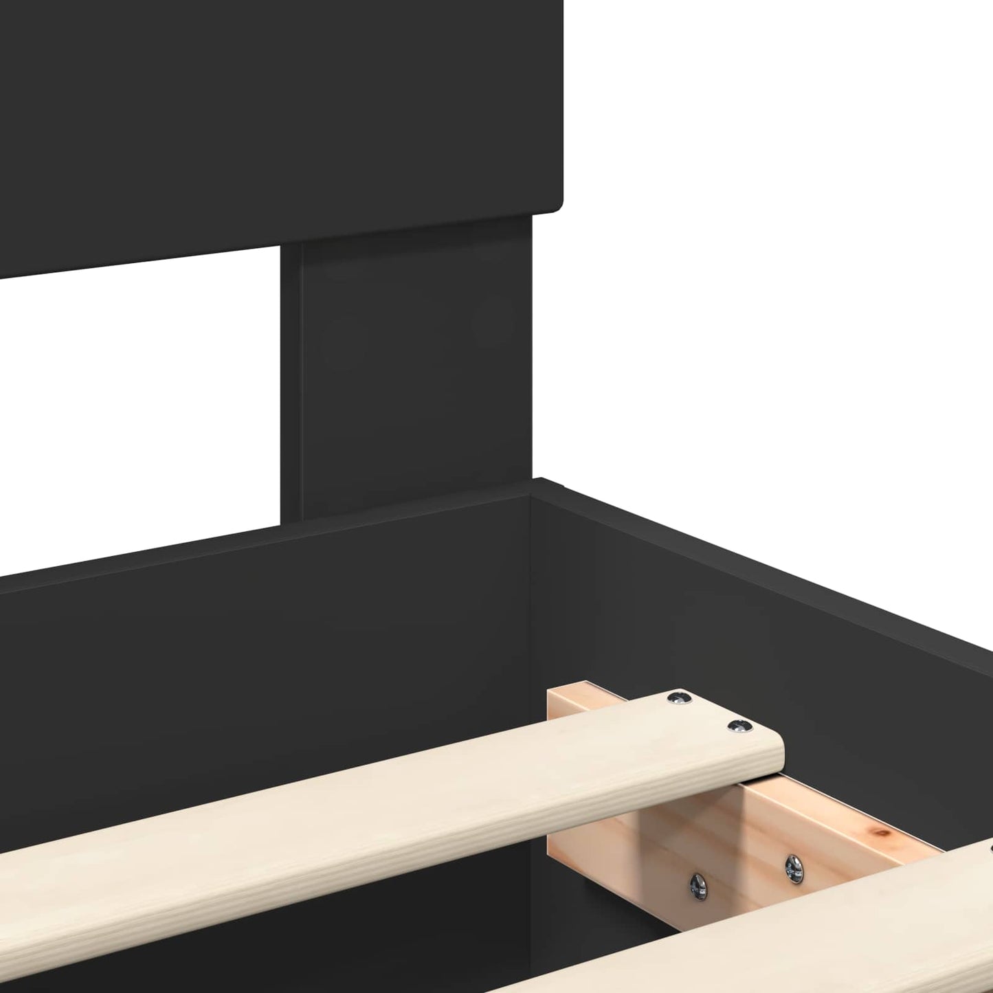 Bed Frame with Headboard Black 150 x 200 cm Engineered Wood