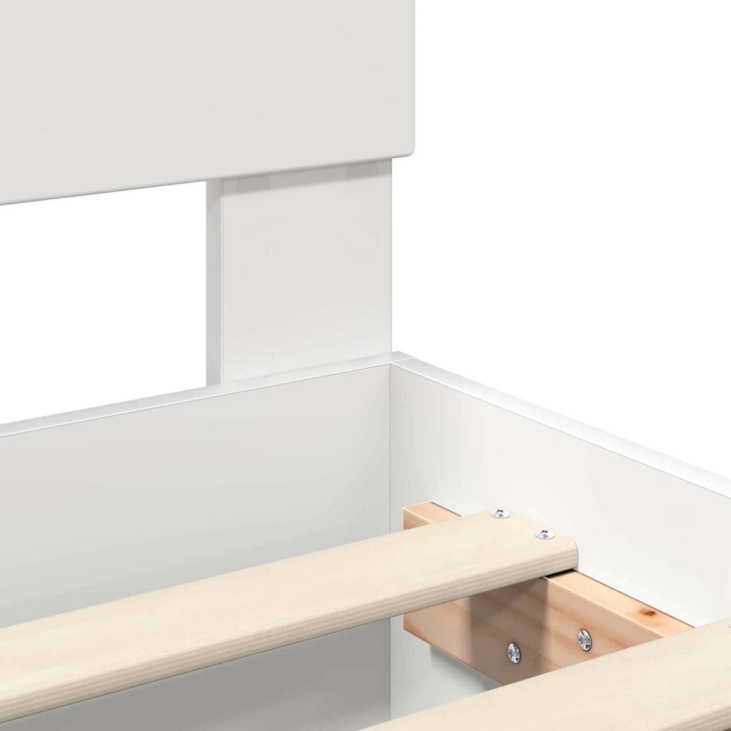 Bed Frame with Headboard White 135 x 190 cm Engineered Wood