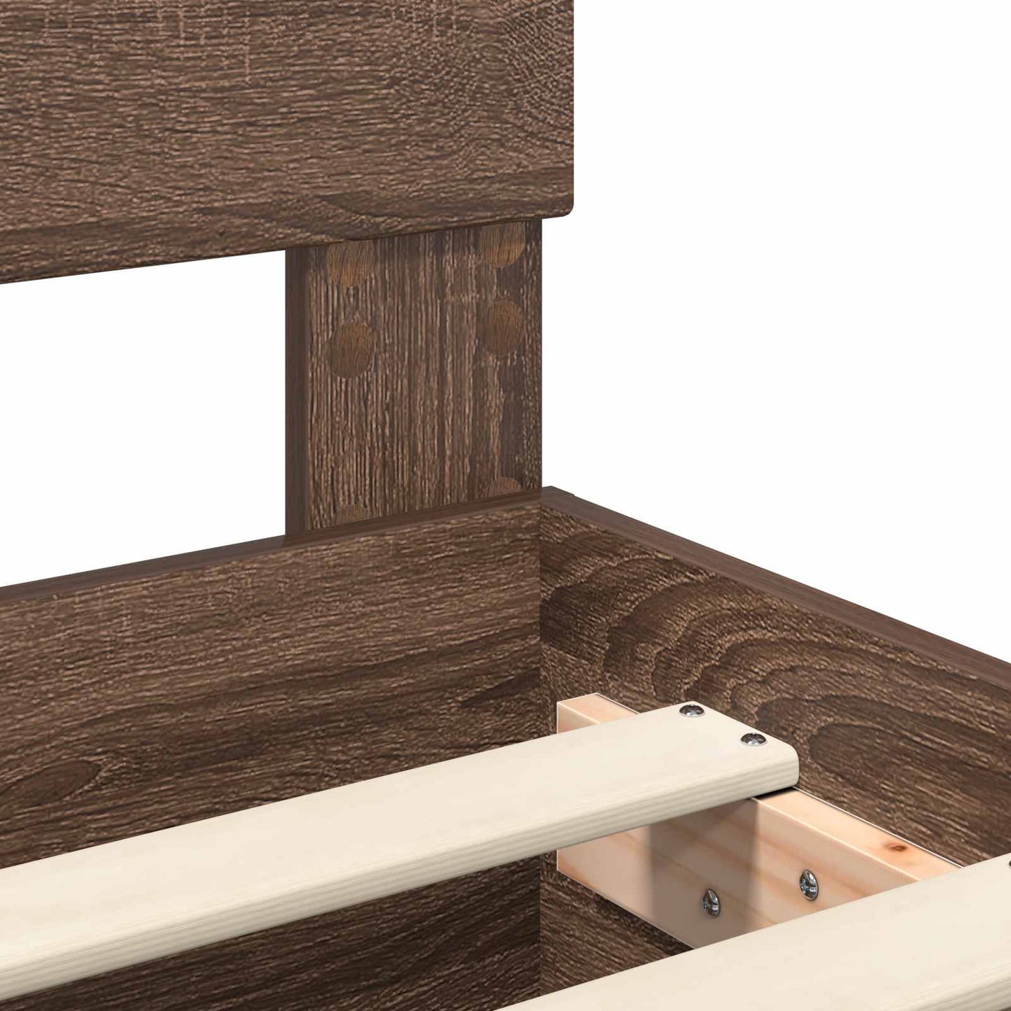 Bed Frame with Headboard Brown Oak 120 x 190 cm Engineered Wood