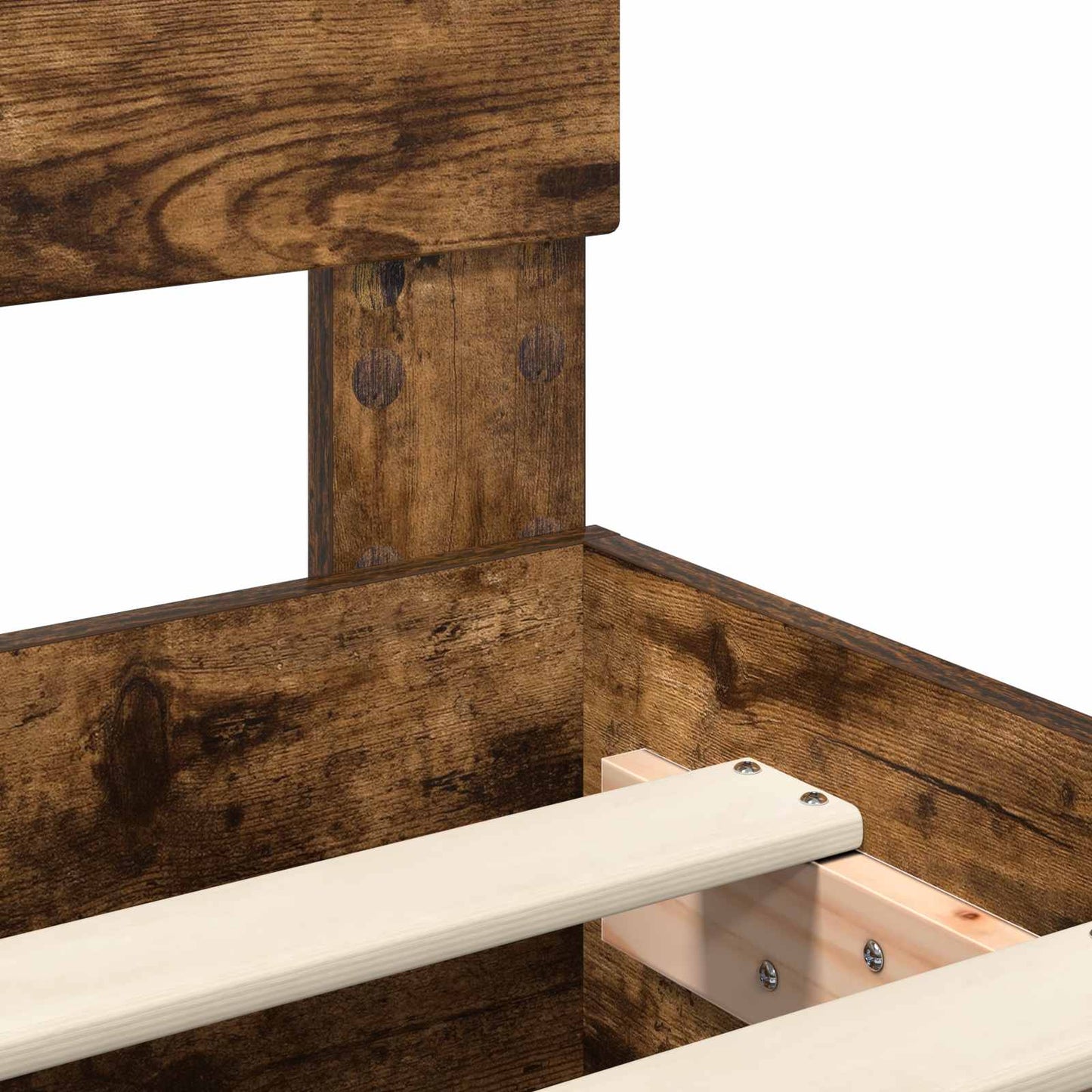Bed Frame Smoked Oak 100 x 200 cm Engineered Wood