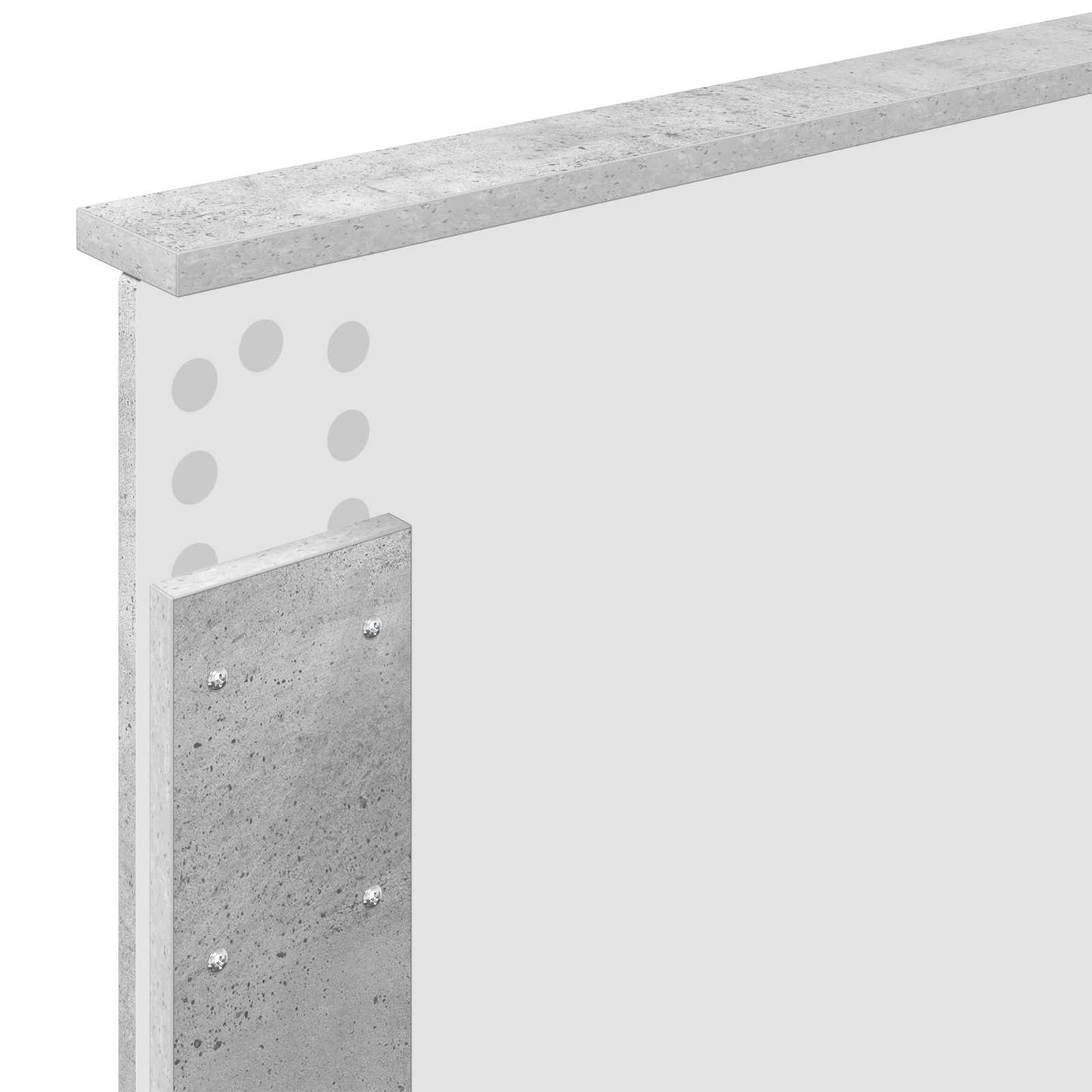 Bed Frame Concrete Grey 100 x 200 cm Engineered Wood