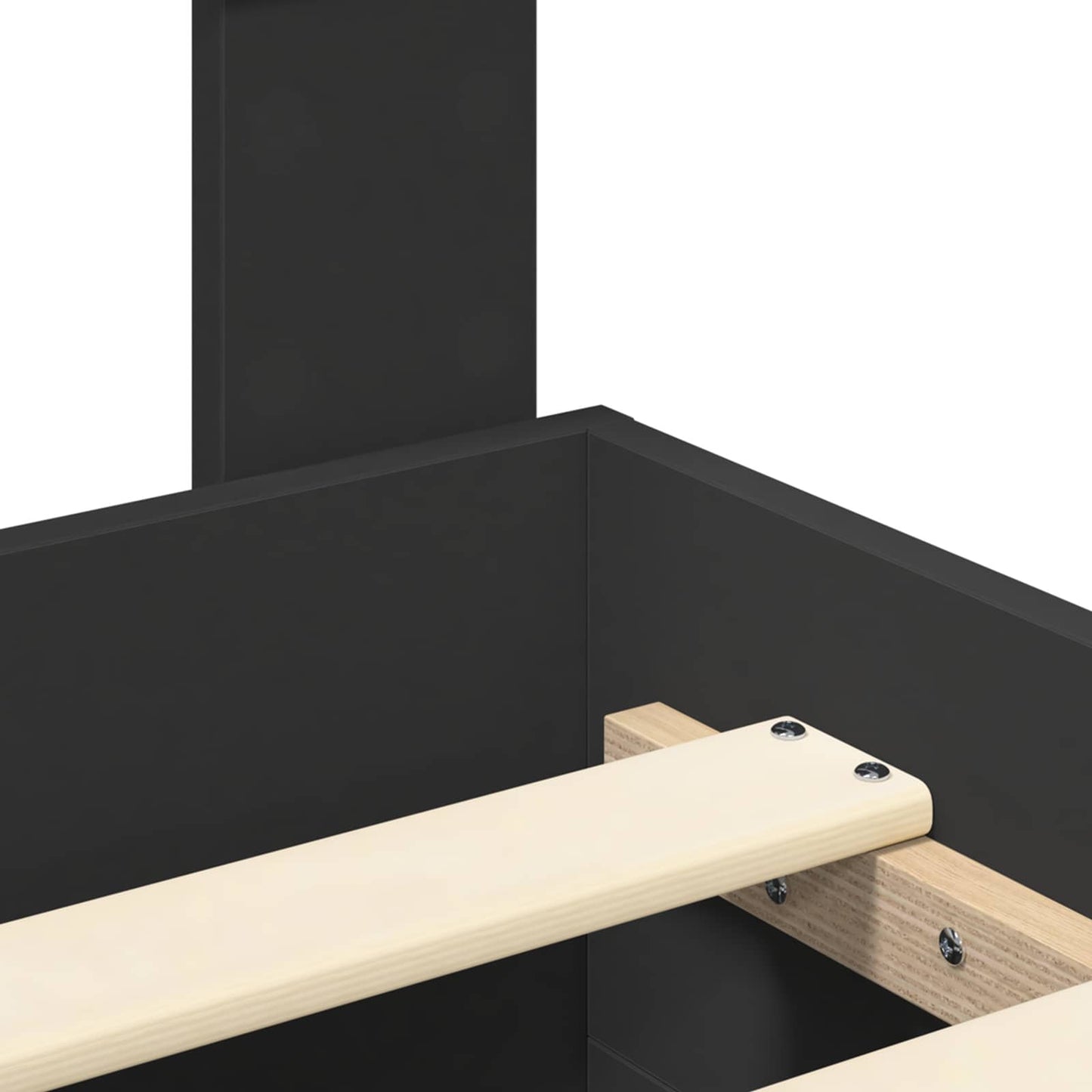 Bed Frame with Drawer Black 135 x 190 cm Engineered Wood