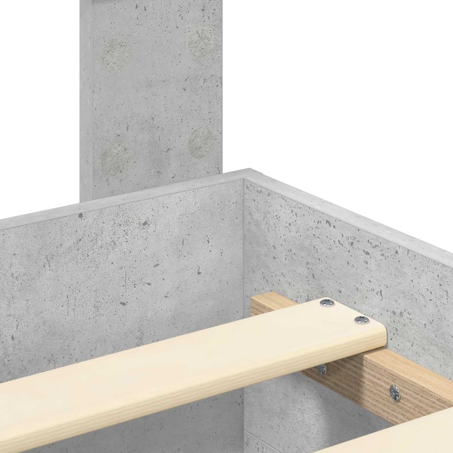 Bed Frame Concrete Grey 135 x 190 cm Engineered Wood