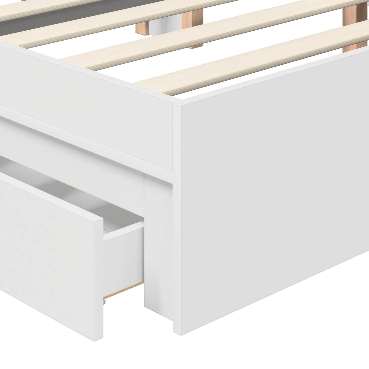 Storage Bed with Drawer White 140 x 200 cm Engineered Wood