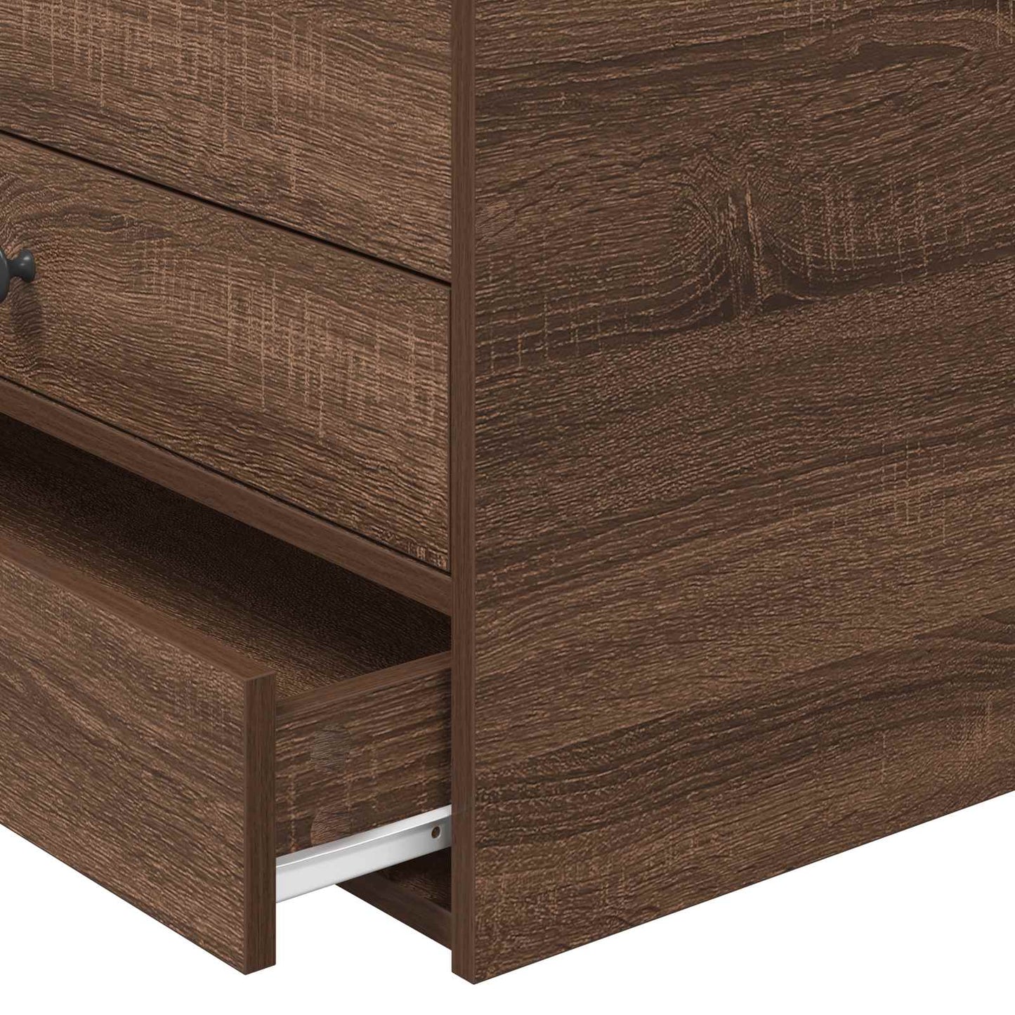 Daybed Manual Brown Oak and Black 75 x 190 cm Engineered Wood