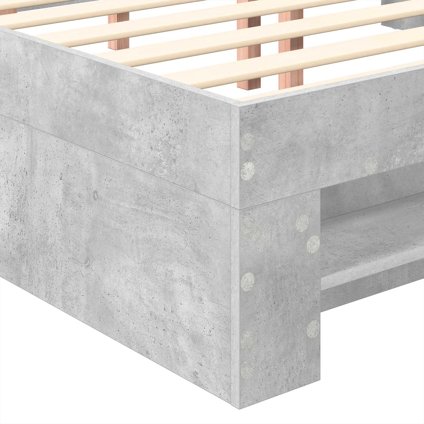 Bed Frame Concrete Grey 140 x 200 cm Engineered Wood