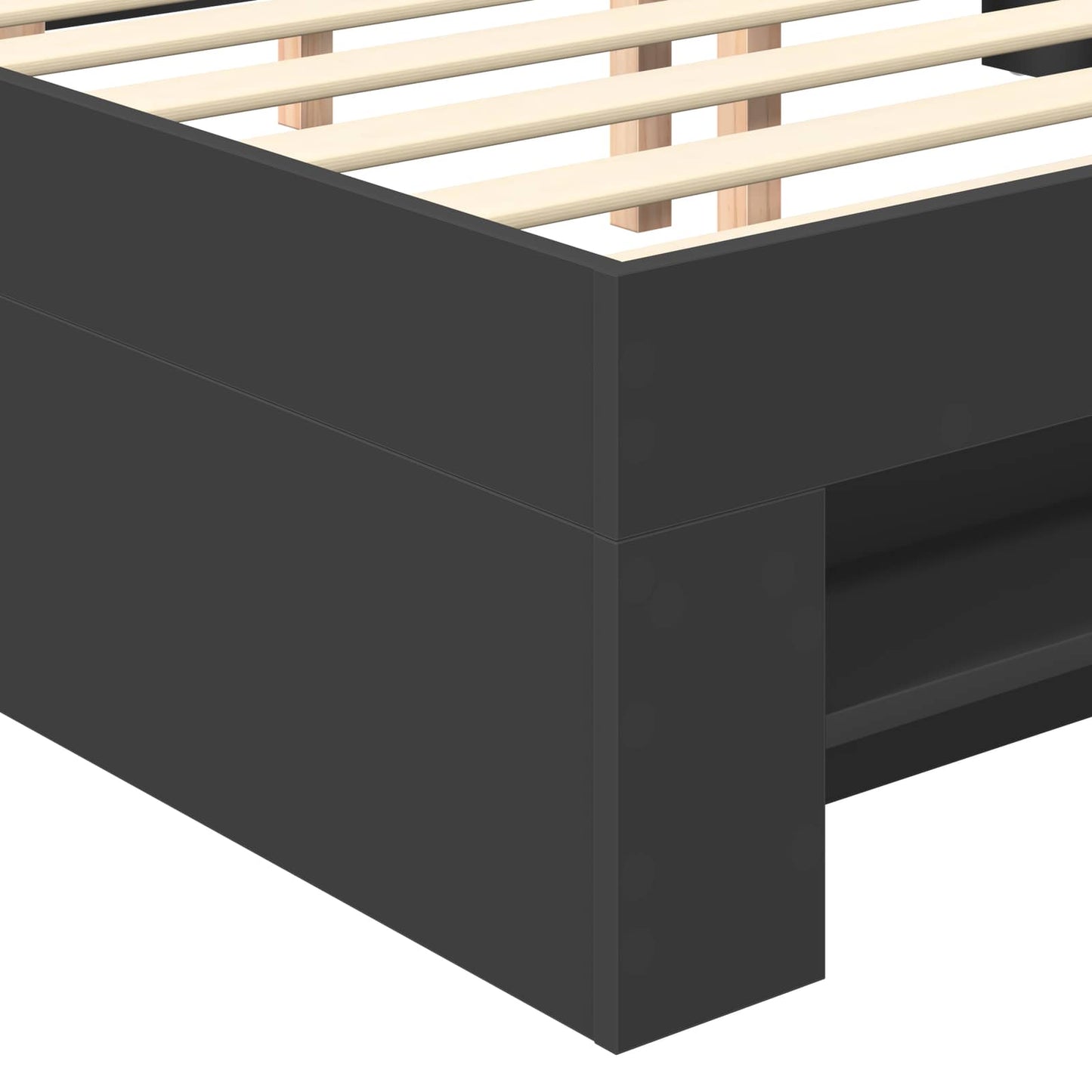 Bed Frame with Headboard Black 137 x 203 cm Engineered Wood